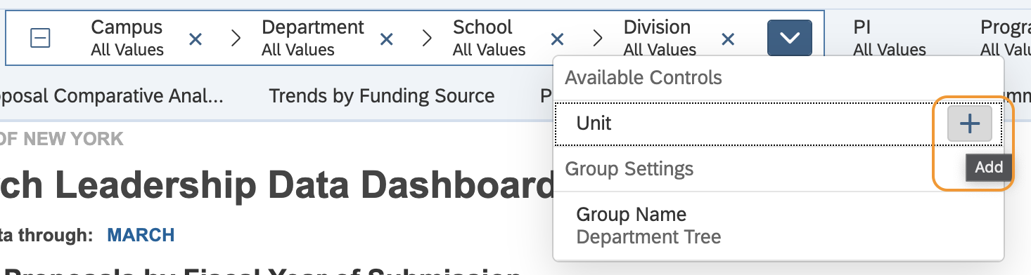Add back the sub-filters that you just removed in the appropriate order by clicking the + sign again (in this case, adding Unit).