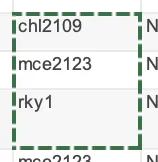 Three cells of an Excel document with green "copy" highlighting around them